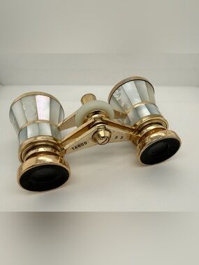 Vintage Tasco 3x Brass Mother of Pearl MOP Opera Glasses Boujee Spy Binoculars